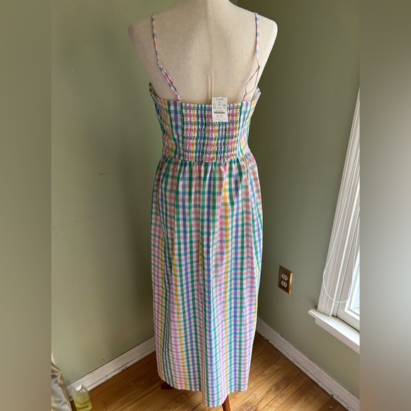 NWT J Crew Factory checked maxi sundress. Size 6. Smocked back, feminine colors - Picture 3 of 16